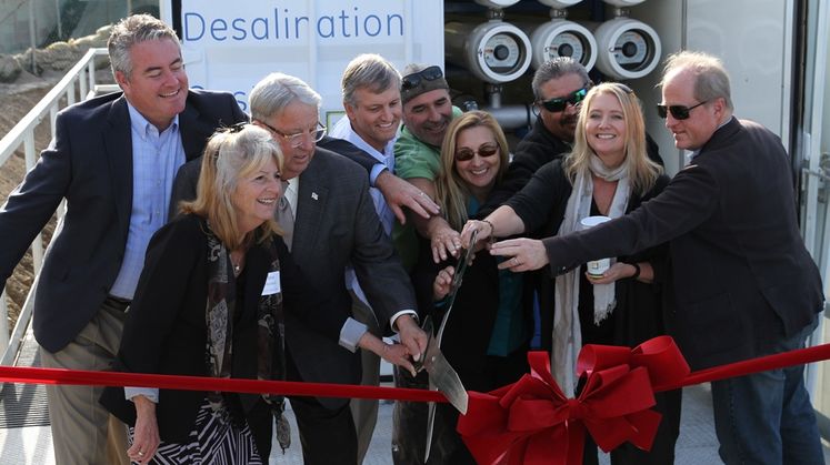 Catalina desalination plant ribbon cutting