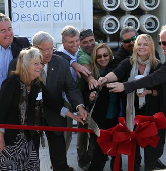 Catalina desalination plant ribbon cutting