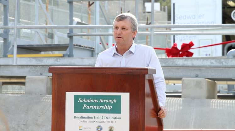 Catalina desalination plant ribbon cutting