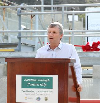 Catalina desalination plant ribbon cutting