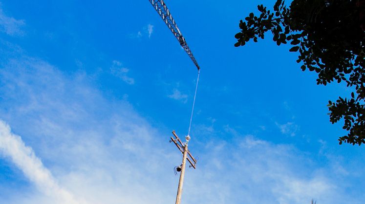 SCE crane crew replaces pole