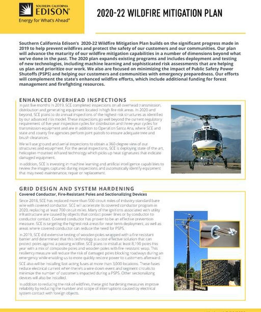 Wildfire Mitigation Plan 2020-22 cover
