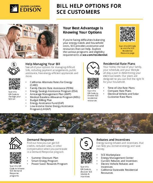 Bill Help Options for SCE Customers cover