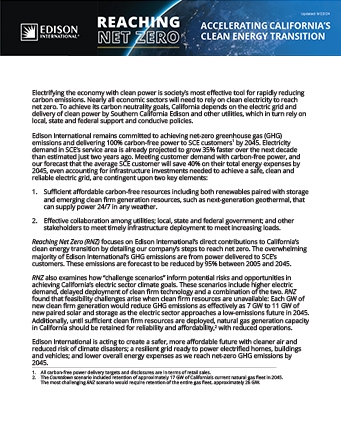Reaching Net Zero Fact Sheet cover