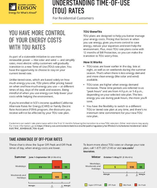 Residential Time-of-Use Rates cover