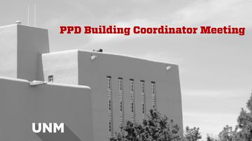 PPD Building Coordinator Meeting scheduled