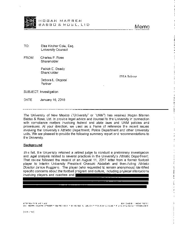Hogan Report IPRA