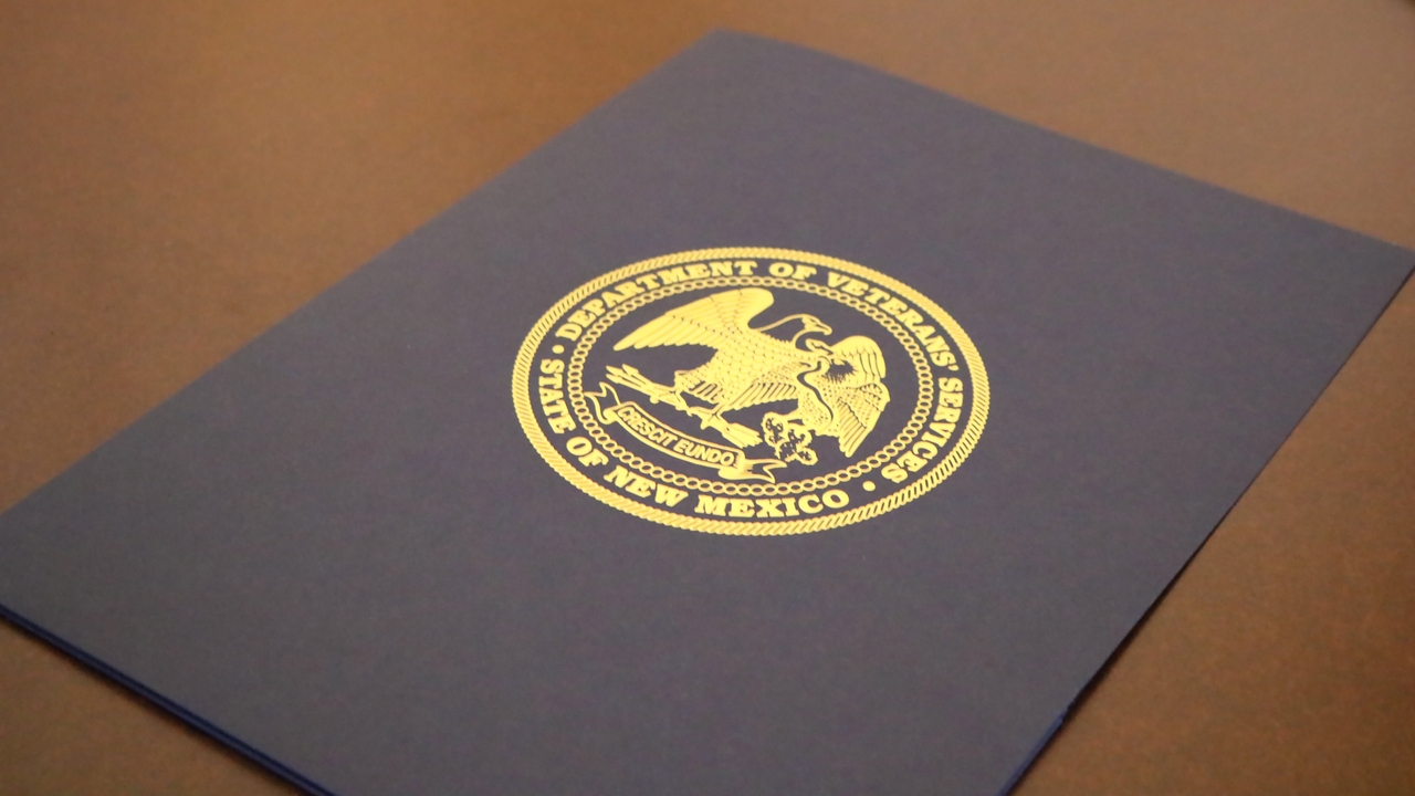New Mexico Department of Veterans’ Services recognition 