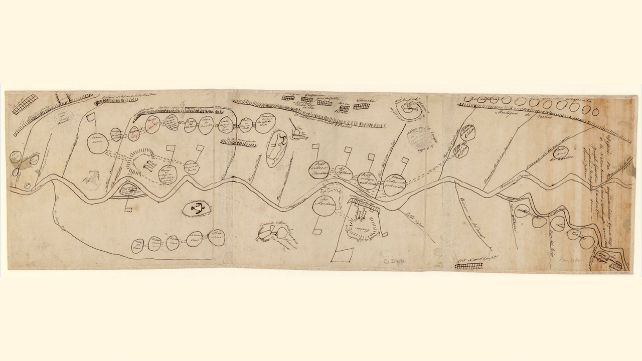 Original map drawn by Arikara leader Too Né