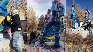 UNM restores iconic sculpture on campus