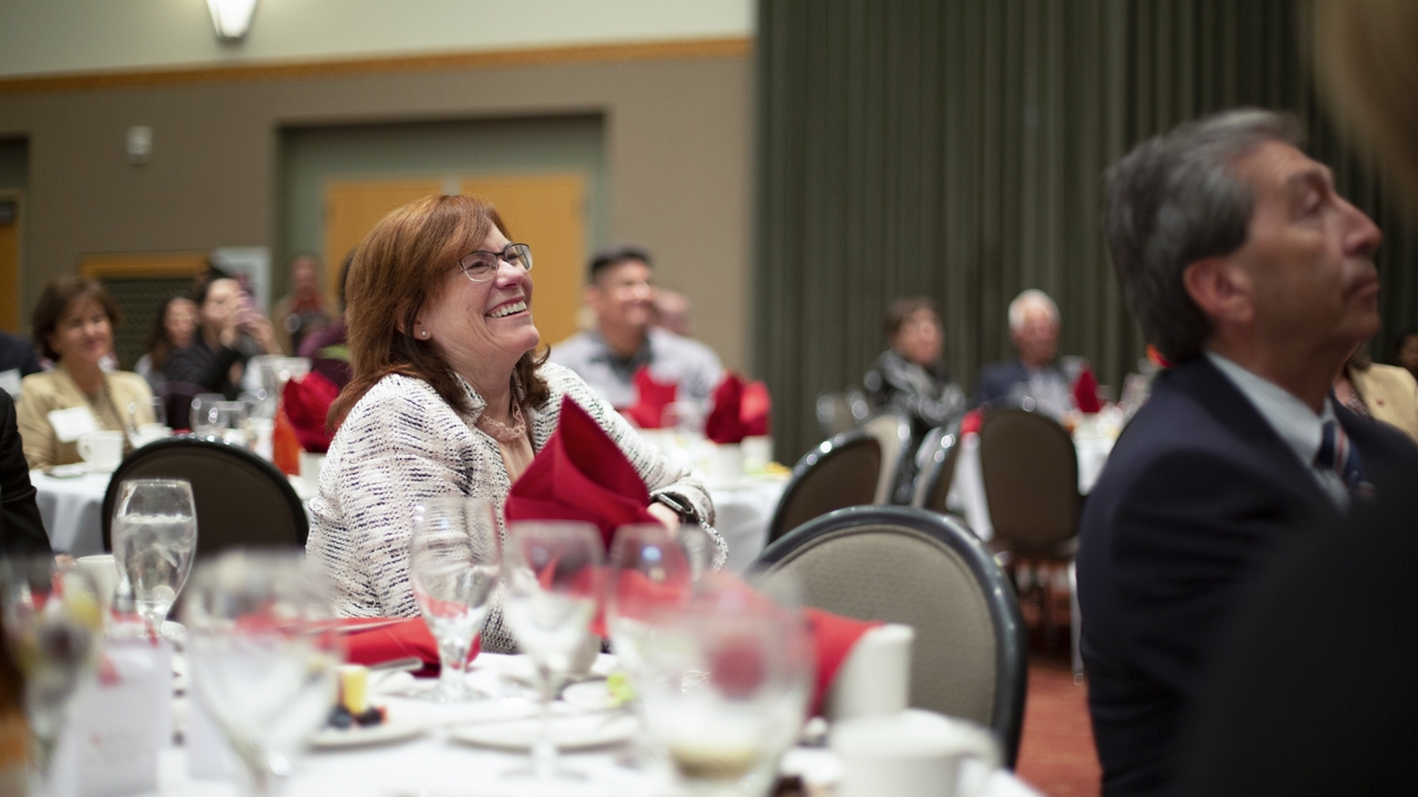 UNM President Garnett S. Stokes introduced the keynote speaker
