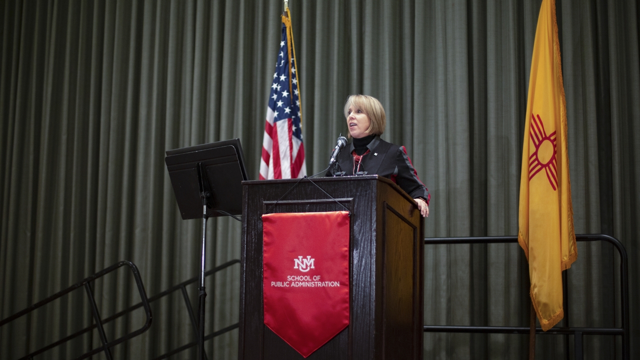 Governor Michelle Lujan Grisham gives the keynote speech