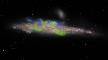 International team of astronomers discovers giant magnetic ropes in a galaxy's halo