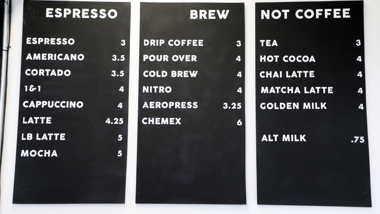 Menu options