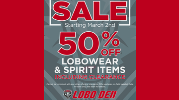 End-of-Season sale at the Lobo Den starts March 2