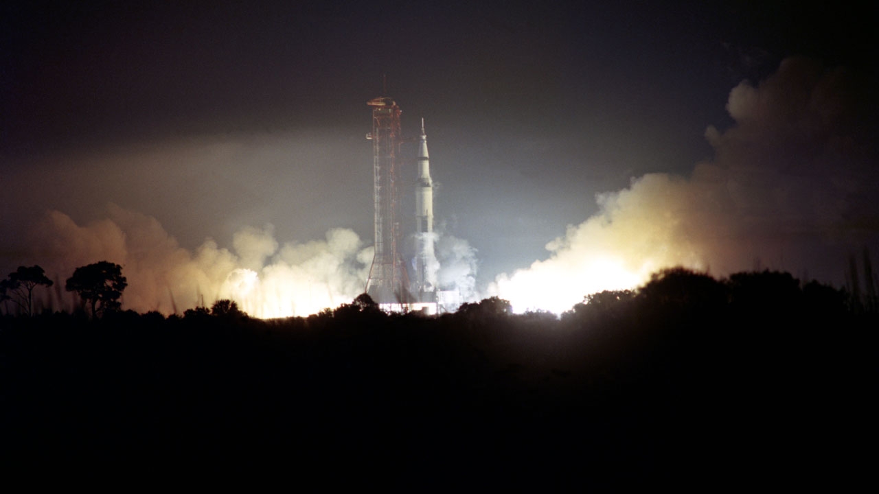 Launch - the huge, 363-feet tall 