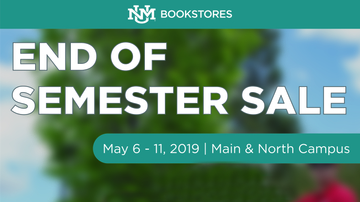 UNM Bookstores End of Semester Sale May 6-11