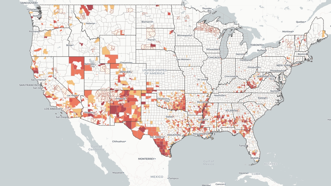Map shows counties considered 'hard-to-count'