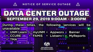UNM's IT schedules data center outage Sept. 29