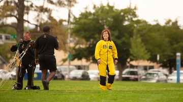 UNM President Garnett Stokes raises awareness with U.S. Army Golden Knights
