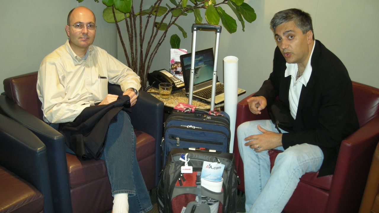 With Chaouki Abdallah on one of Schamiloglu’s many business trips.