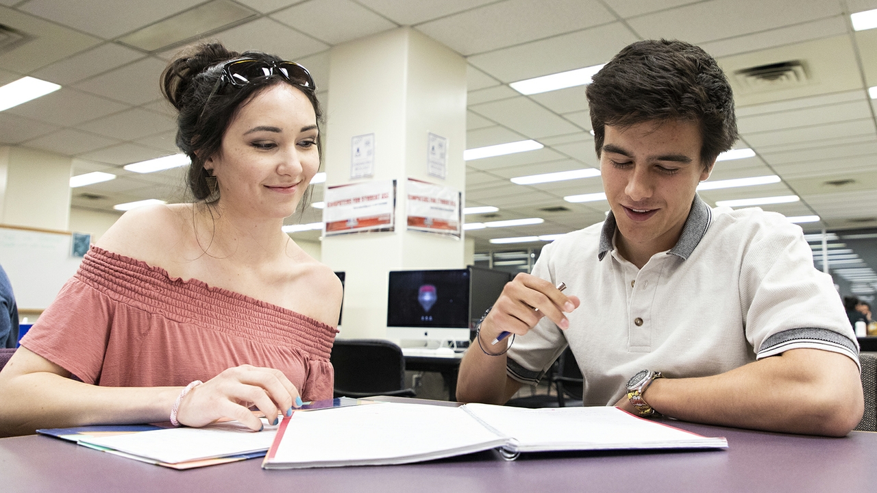 Students study