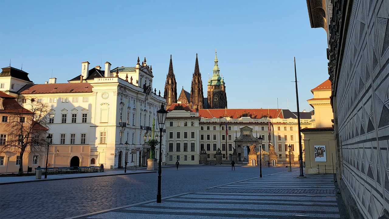 Prague streets amid COVID-19 pandemic