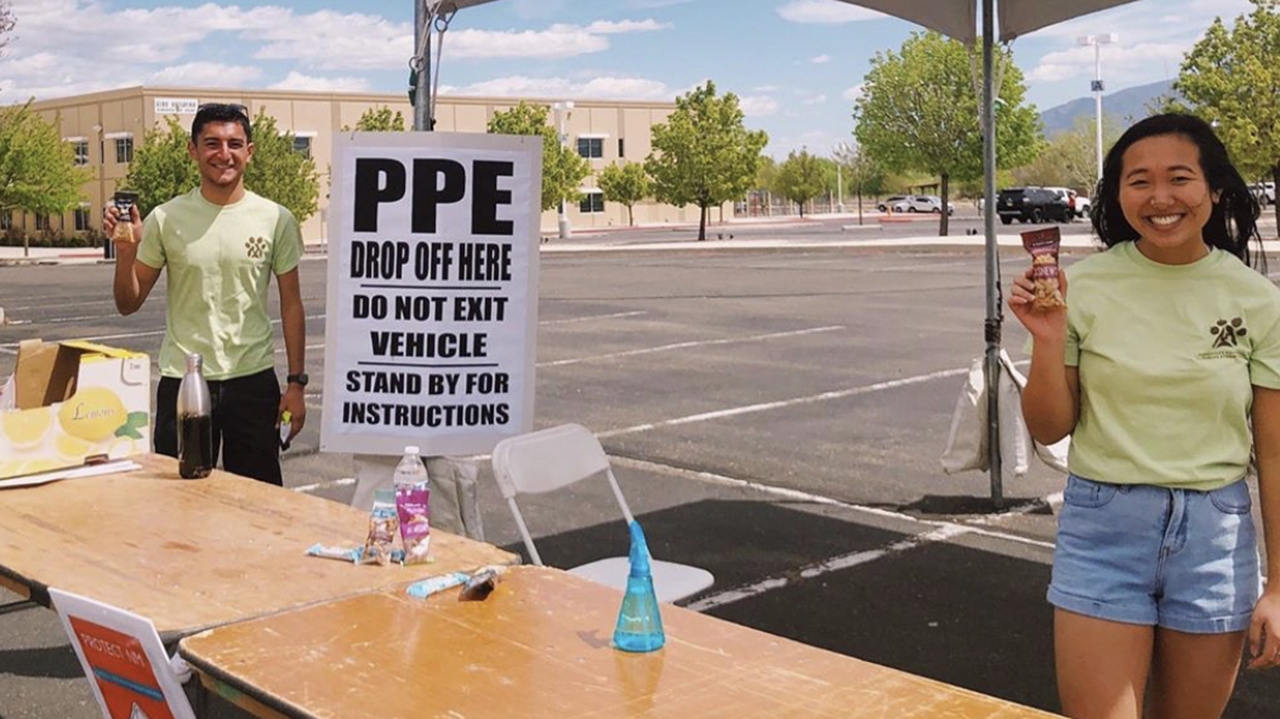 Students practice safe social 
