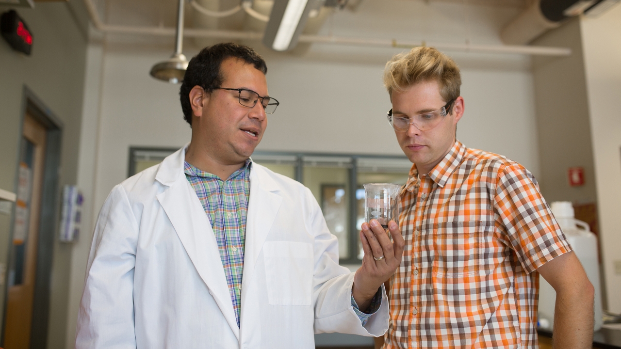 José Cerrato, left, and student