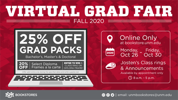 UNM Bookstores host Virtual Grad Fair Oct. 26-30