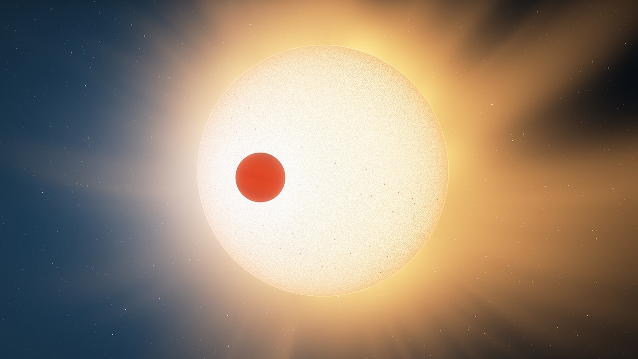 LTT9779b transiting: This artist's impression 