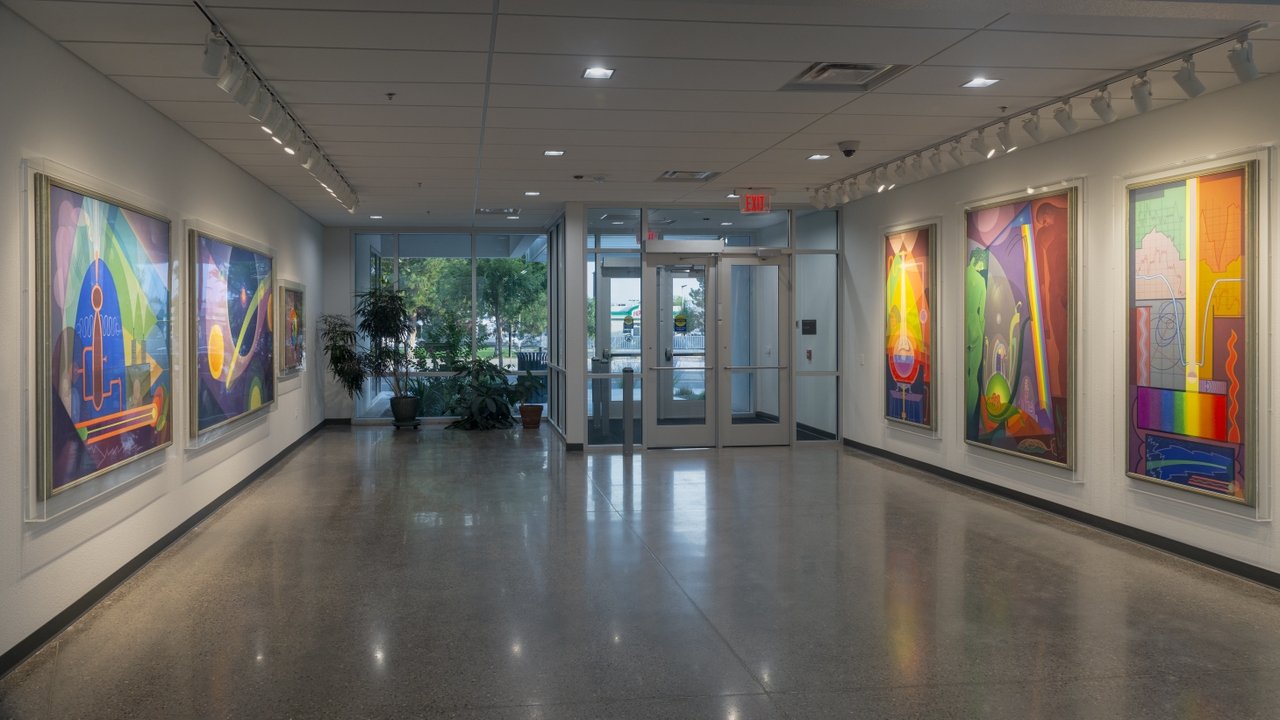 This series of six large murals entitled the “Cycle of Science” 