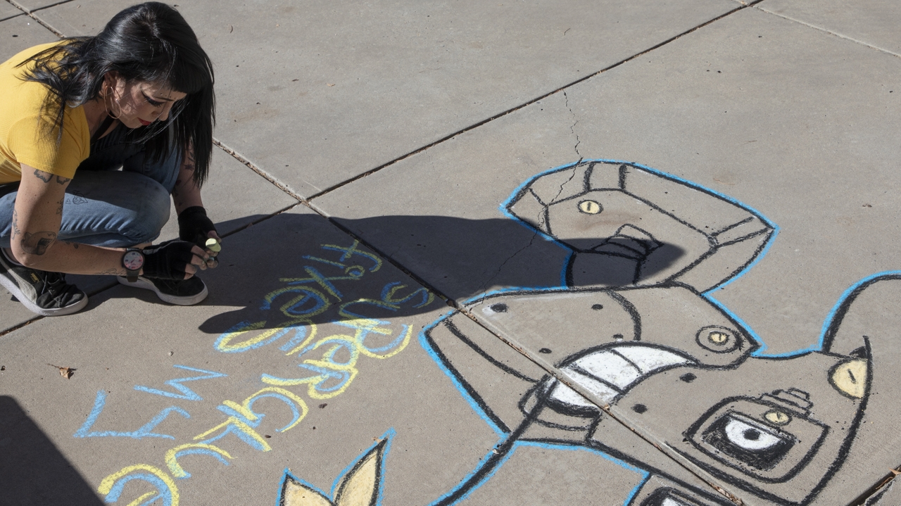 Public art is staged in a public domain.