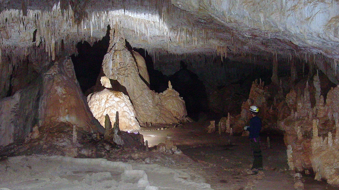 A researcher takes a look inside Hidden Cave