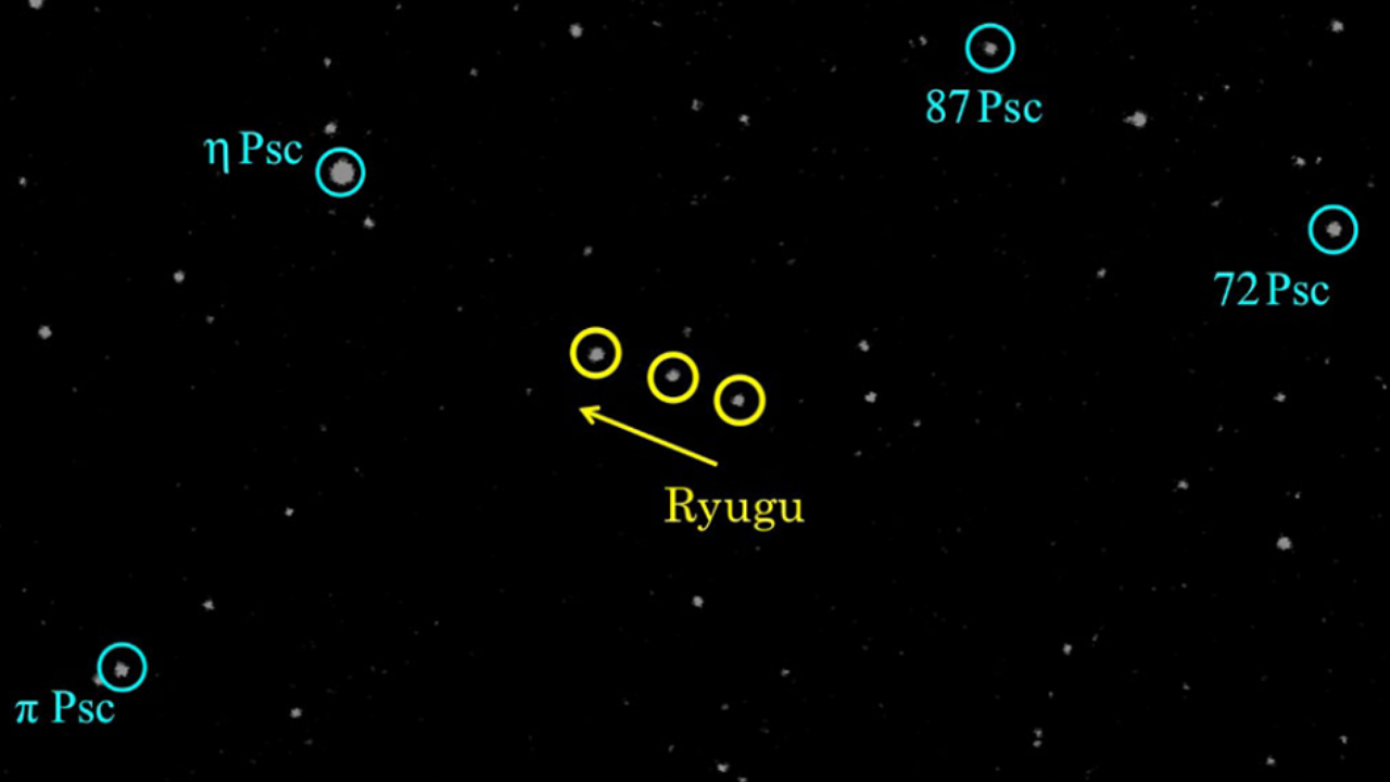 Photograph of Ryugu using the Star Tracker