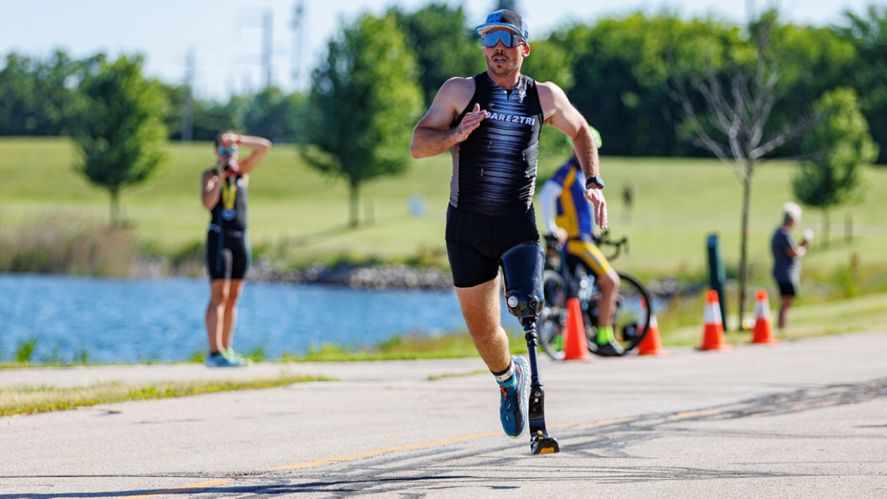 Stepp runs in triathlon 