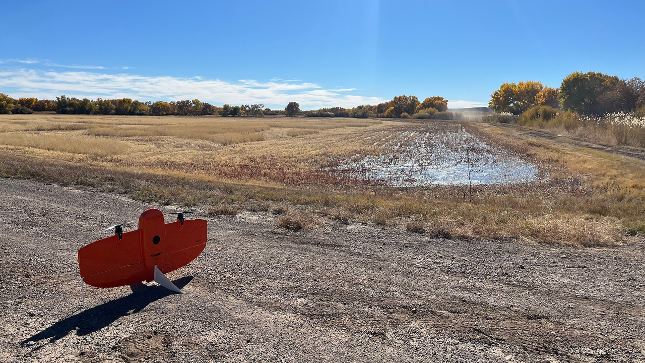 The Wingtra drone at Bosque Del Apache.