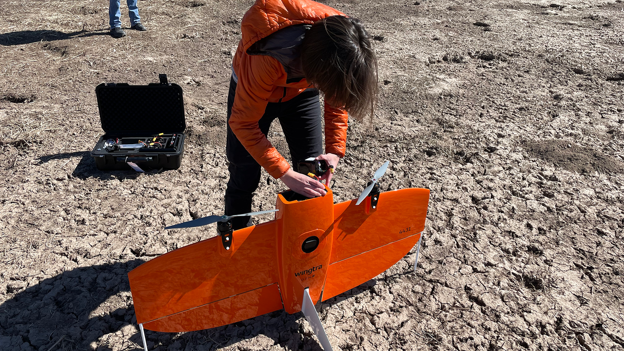 Rowan Converse prepping the Wingtra in Bosque Del Apache.
