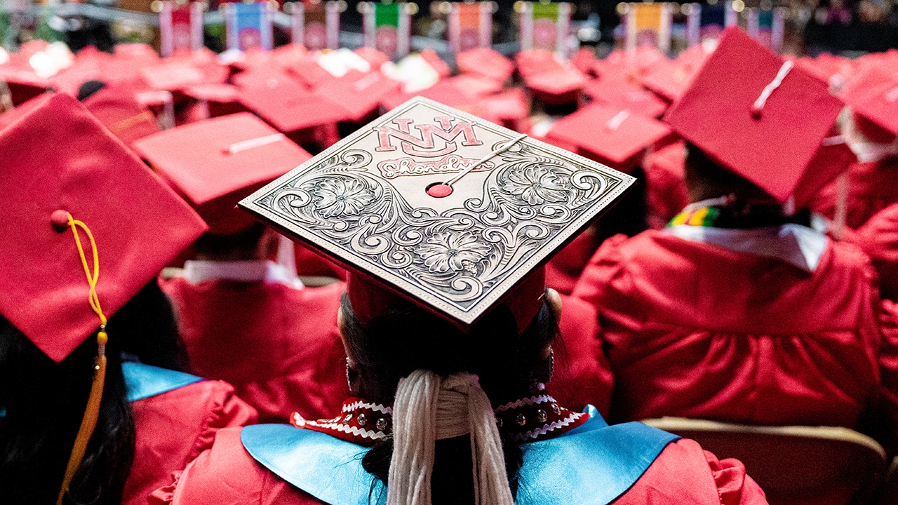 Elaborate cap decoration.  