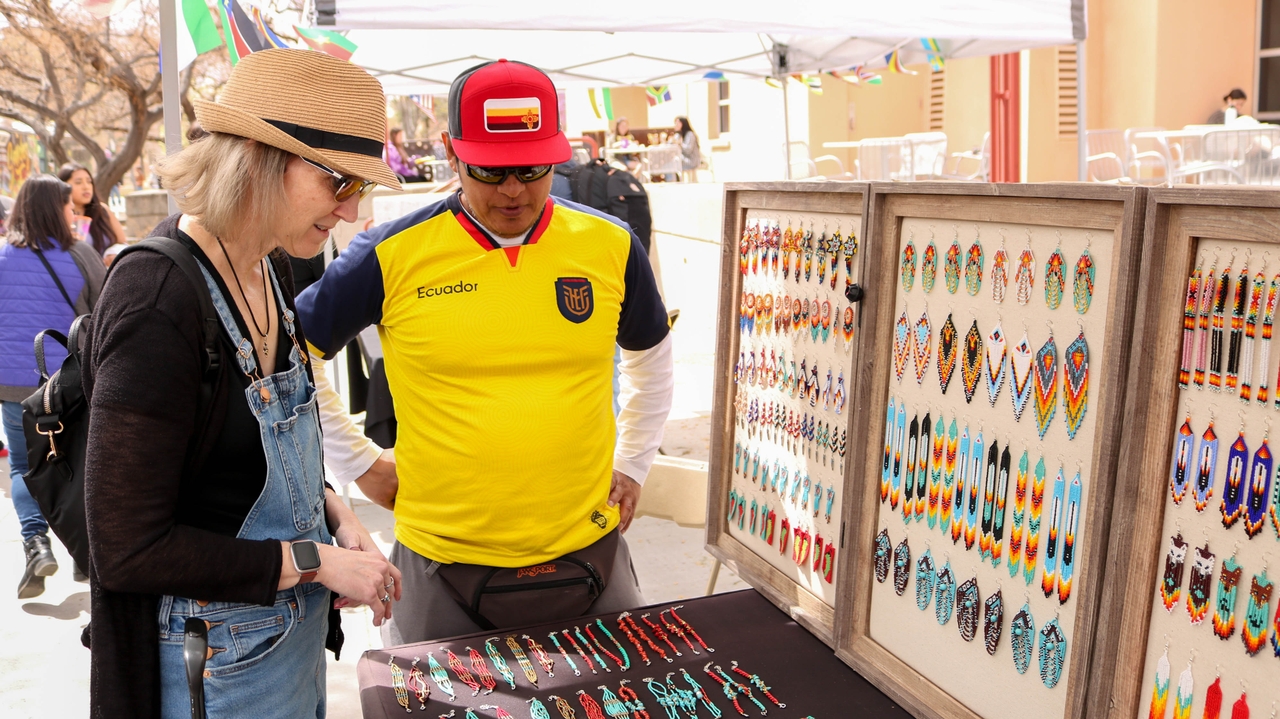 Louis Quische sold Native American jewelry at the International Festival.