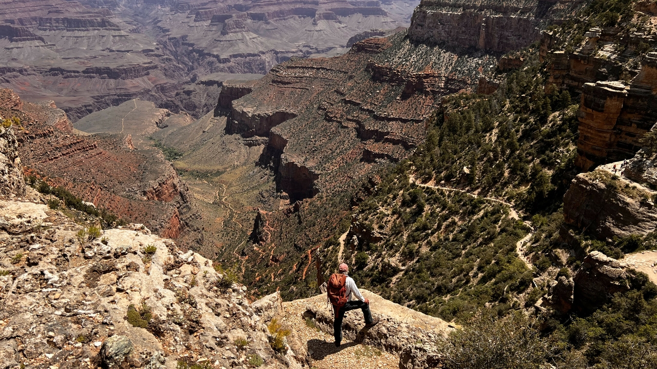 Dr. Karlstrom over seeing the Grand Canyon