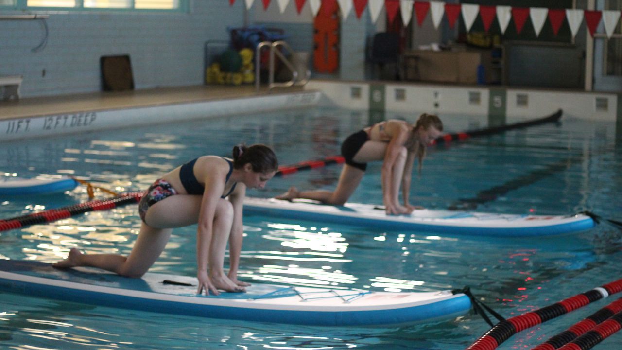 Stand up paddleboard yoga