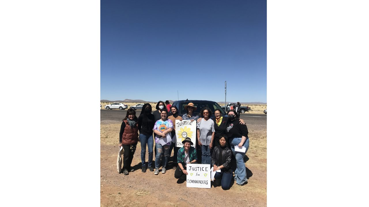 The class on a field trip to the Trinity Site in 2021.