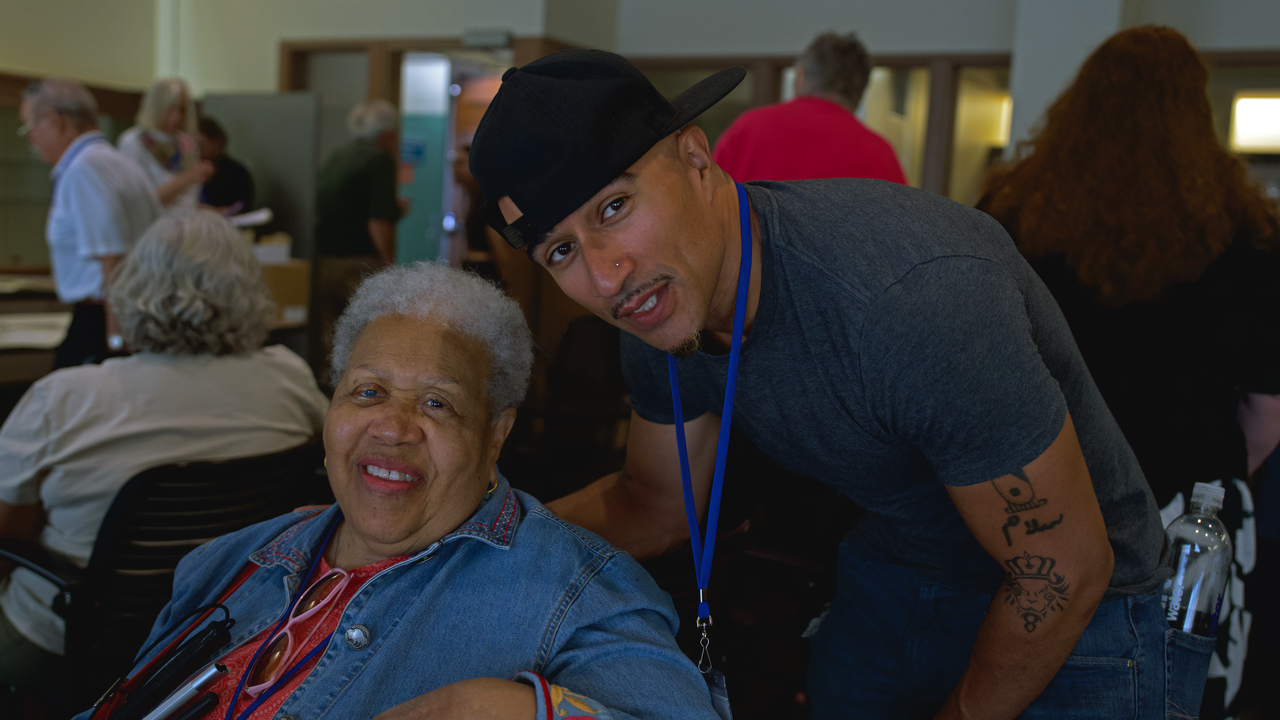 Marcia Pinkett Heller and son Michael Salaam.