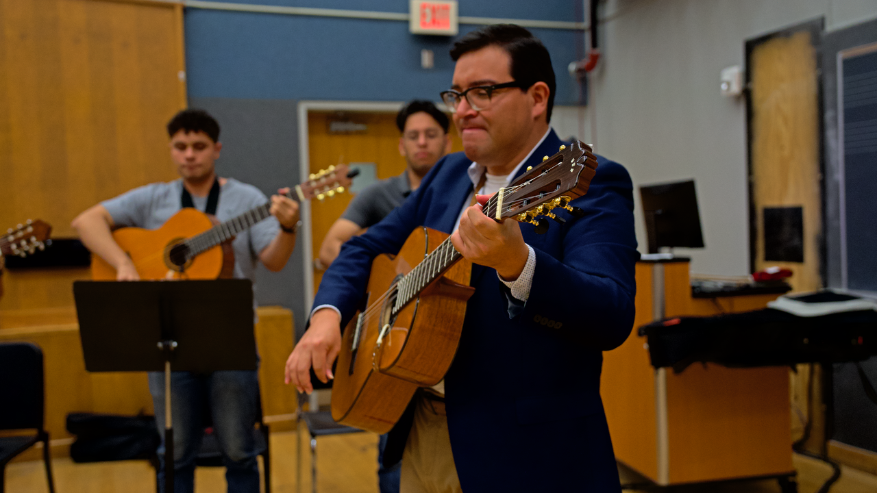 Adolfo Estrada leads section at practice