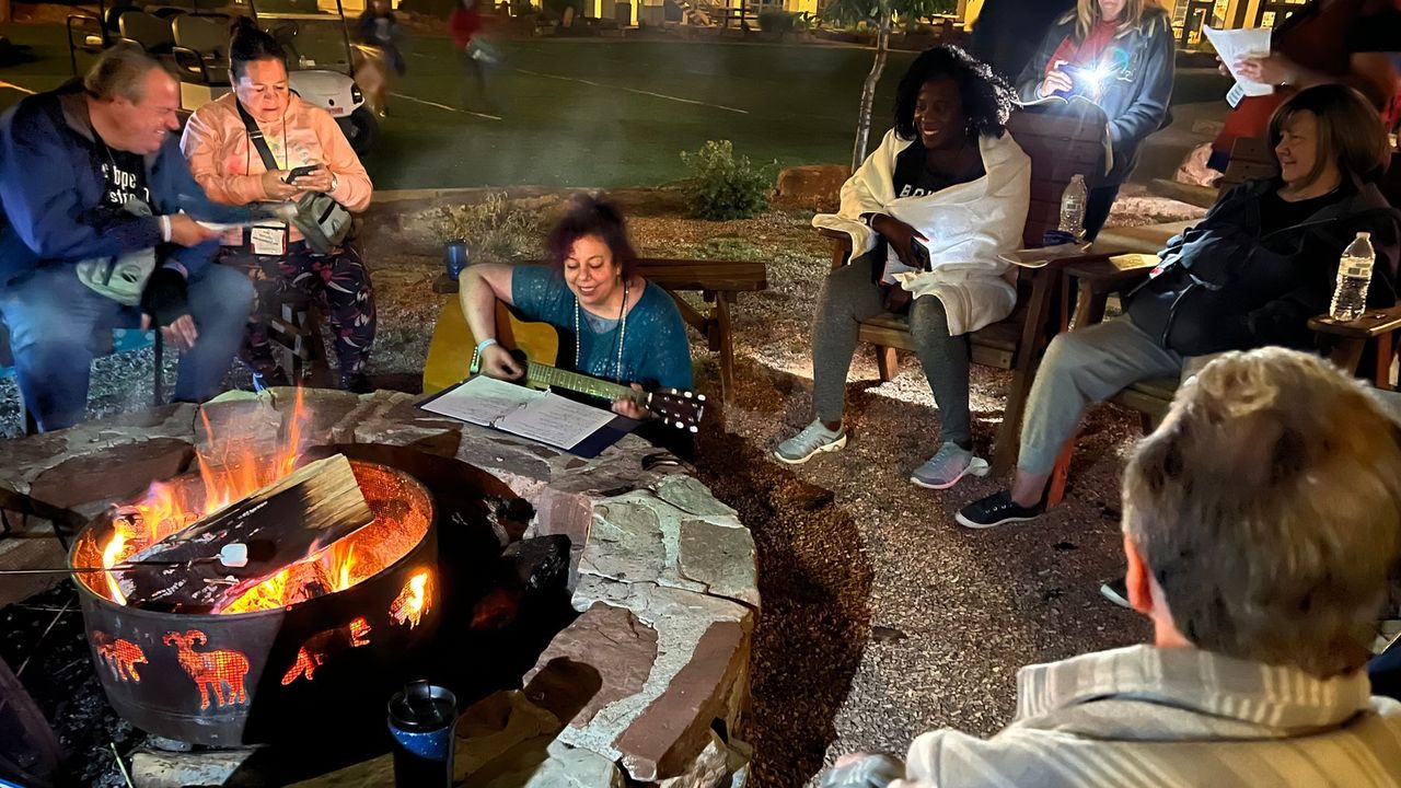 Campfire sessions at Stroke Camp