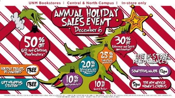 UNM Bookstores hosts annual Holiday Sales Event on Dec. 6