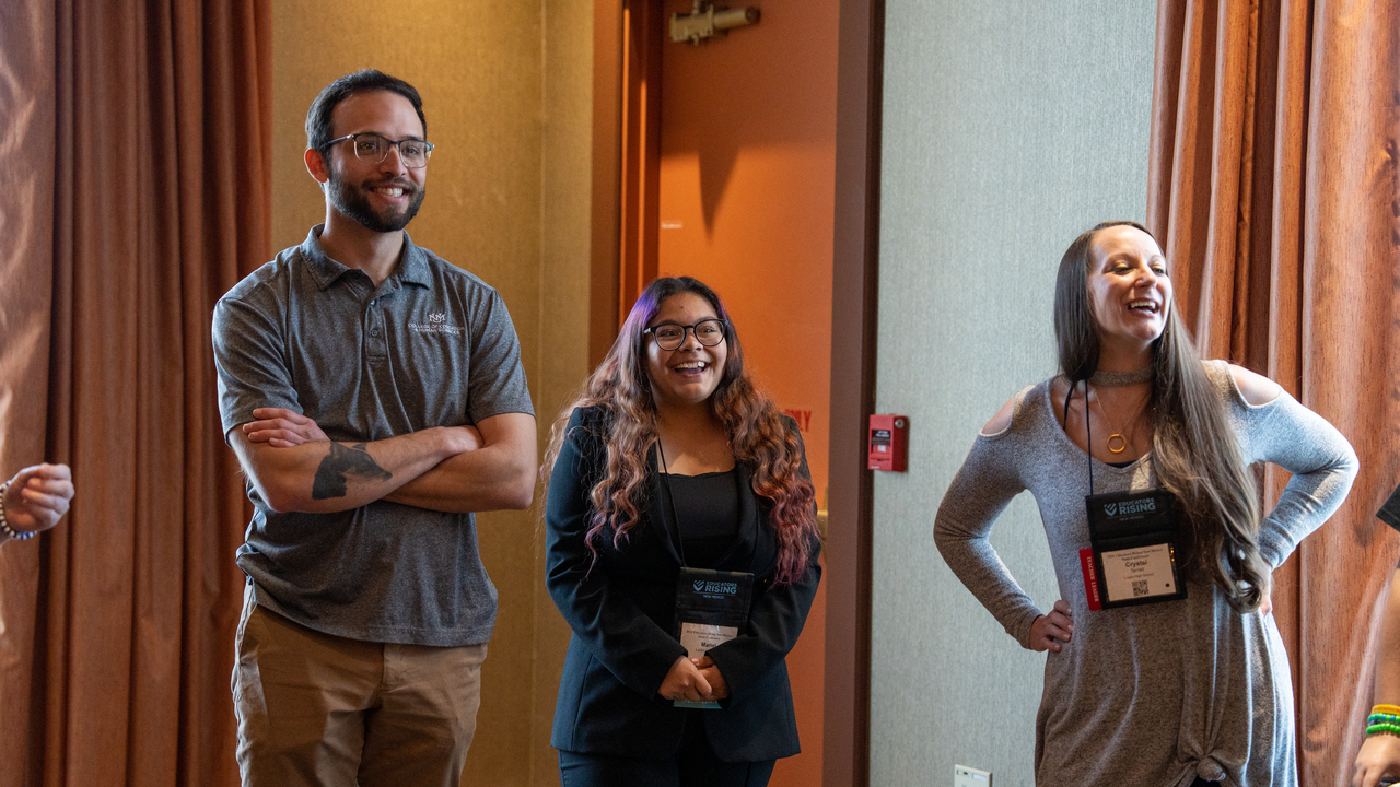 Club Advisor Aaron Vogel participates in Ed Rising panel