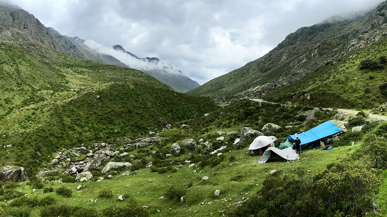 Field camp in the mountains 