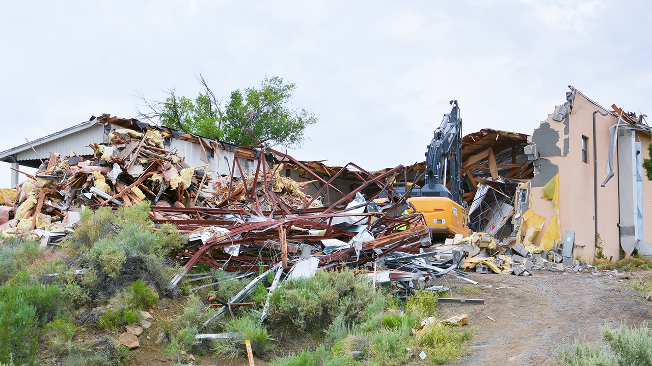 The demolition of Lions Hall